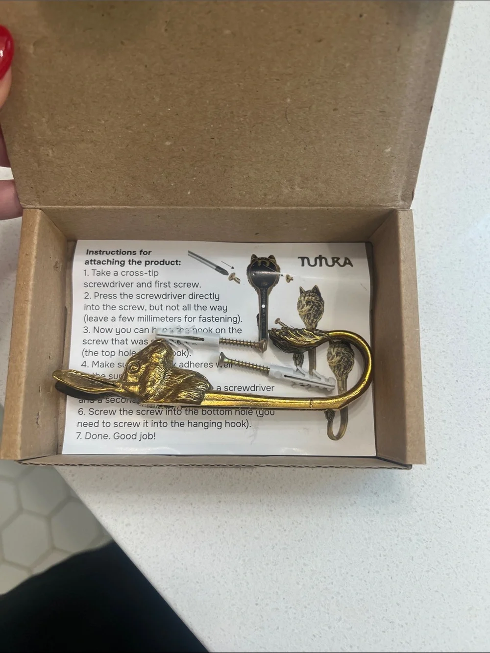 NWT TUTURA LUTSS Forest Hare Handmade Brass Wall Hook